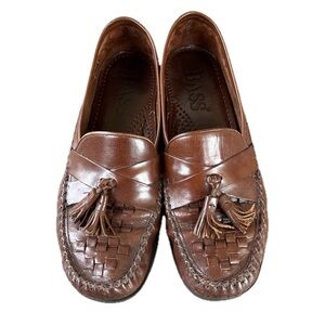 Vintage G.H. Bass Classic Preppy Brown Leather Fringe Slip On Loafers Size 7